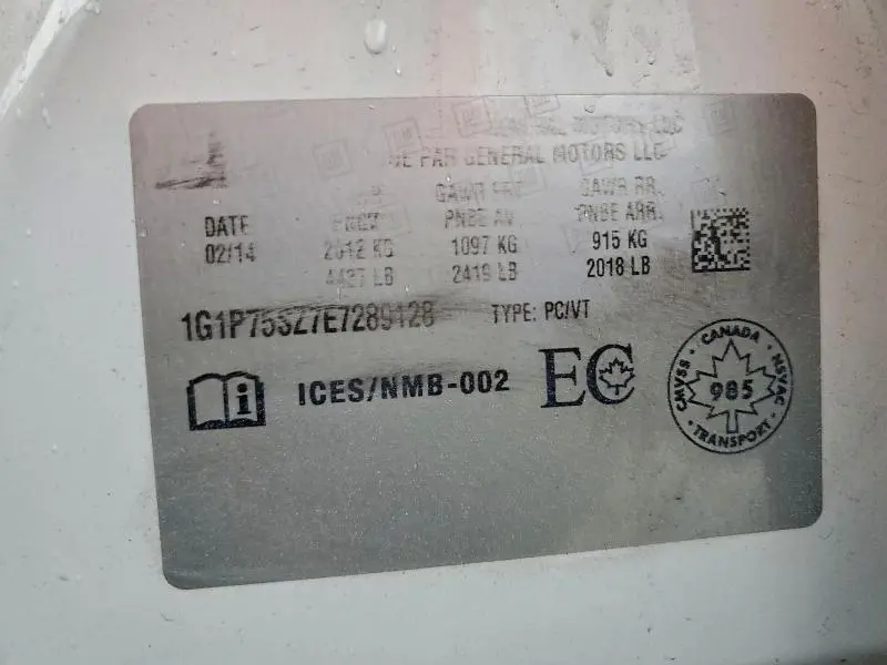 2014 CHEVROLET CRUZE   