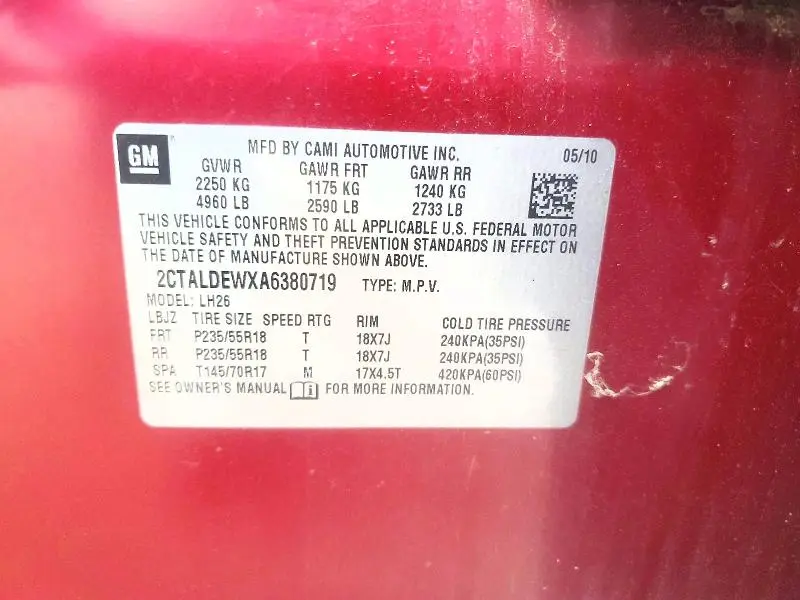 2010 GMC TERRAIN SLE  