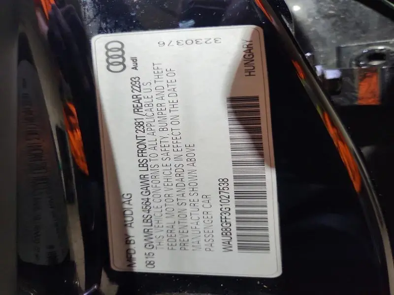 2016 AUDI A3 PREMIUM  
