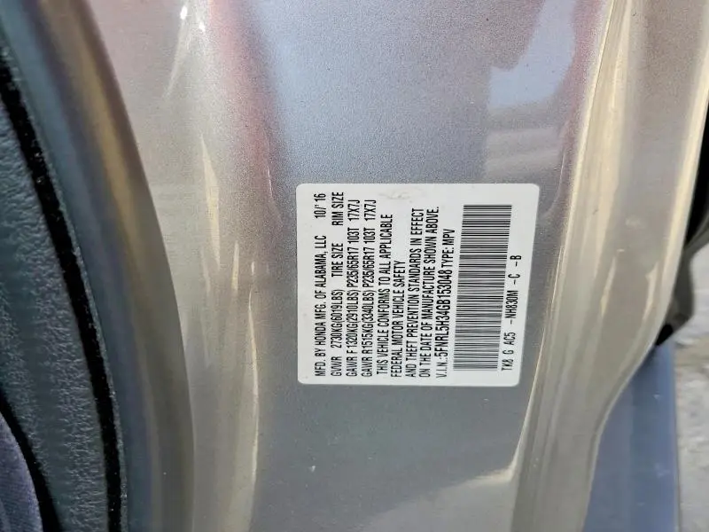 2016 HONDA ODYSSEY SE  