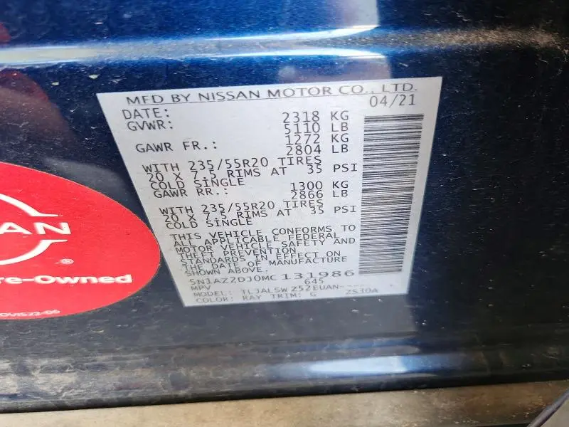 2021 NISSAN MURANO PLATINUM  