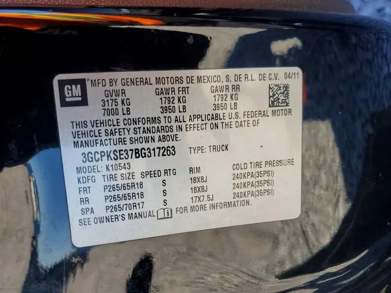 2011 CHEVROLET SILVERADO K1500 LT  