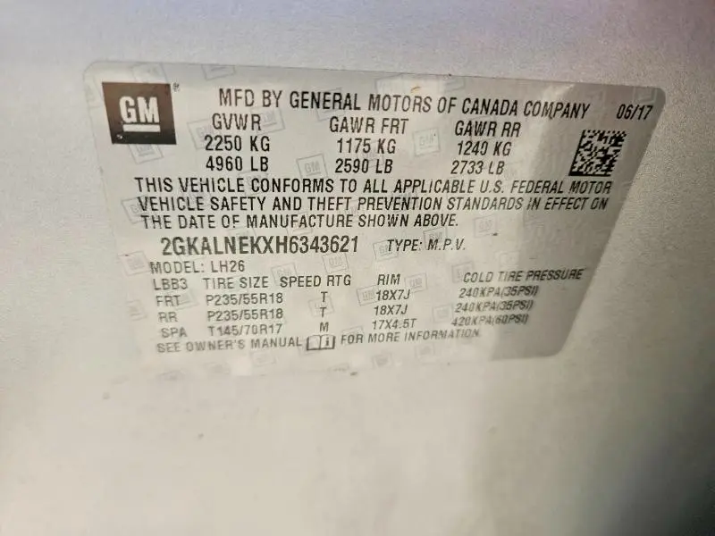 2017 GMC TERRAIN SLE  