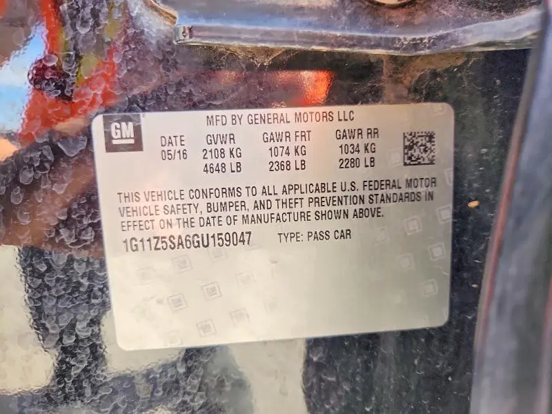 2016 CHEVROLET IMPALA LS  