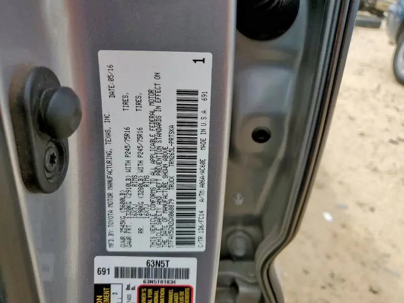 2016 TOYOTA TACOMA DOUBLE CAB  