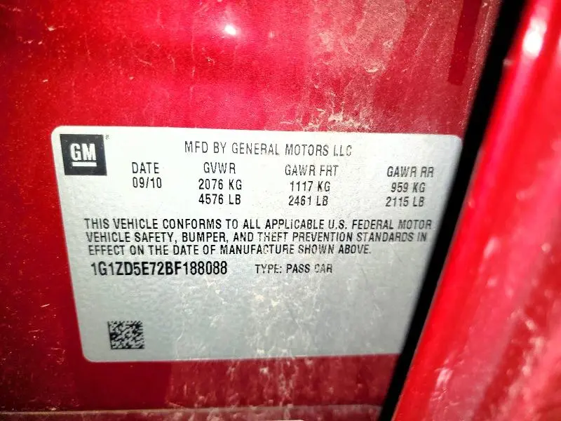 2011 CHEVROLET MALIBU 2LT  