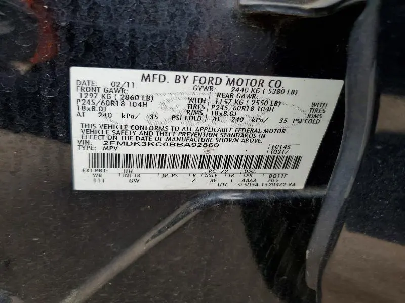 2011 FORD EDGE LIMITED  