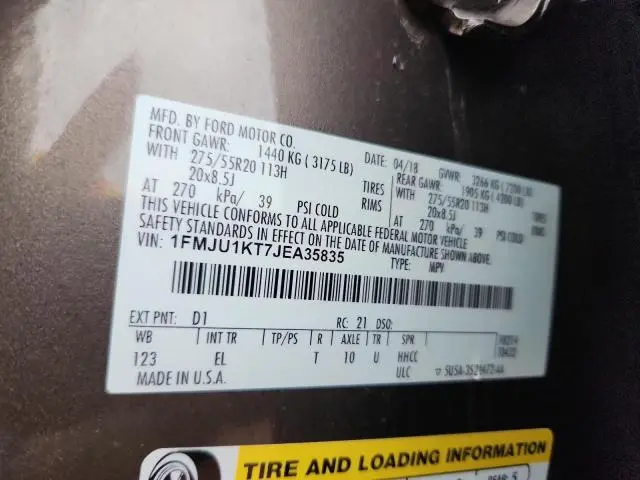 2018 FORD EXPEDITION LIMITED  