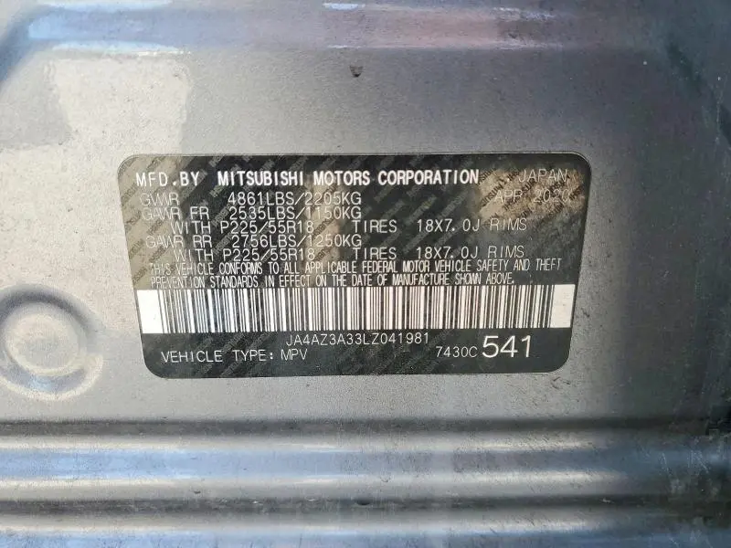 2020 MITSUBISHI OUTLANDER SE  