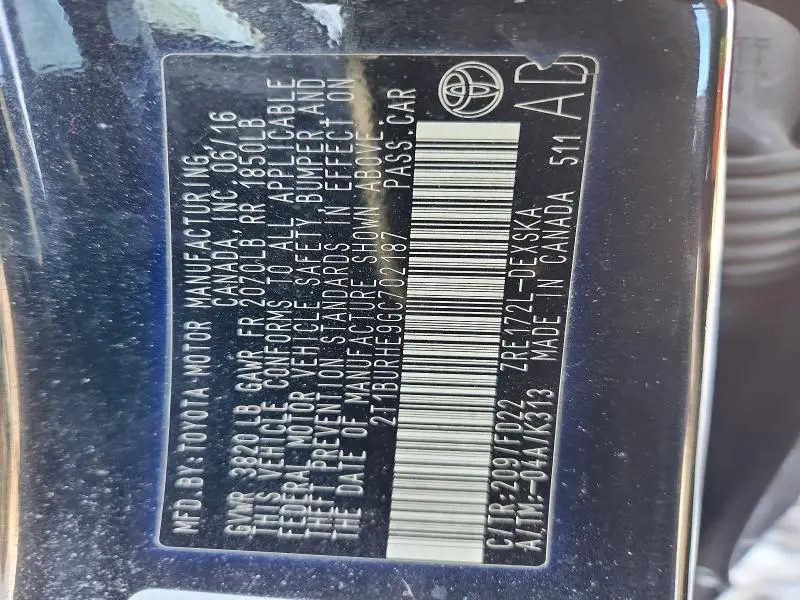 2016 TOYOTA COROLLA L  