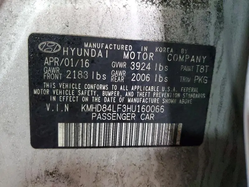 2017 HYUNDAI ELANTRA LIMITED  