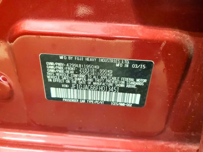 2015 SUBARU IMPREZA PREMIUM  