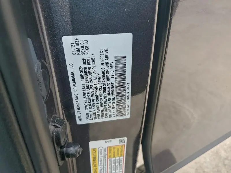 2021 HONDA PASSPORT EXL  