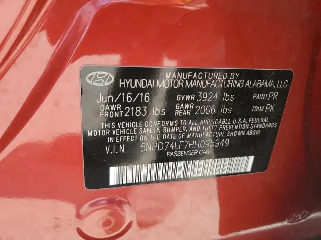 2017 HYUNDAI ELANTRA SE  