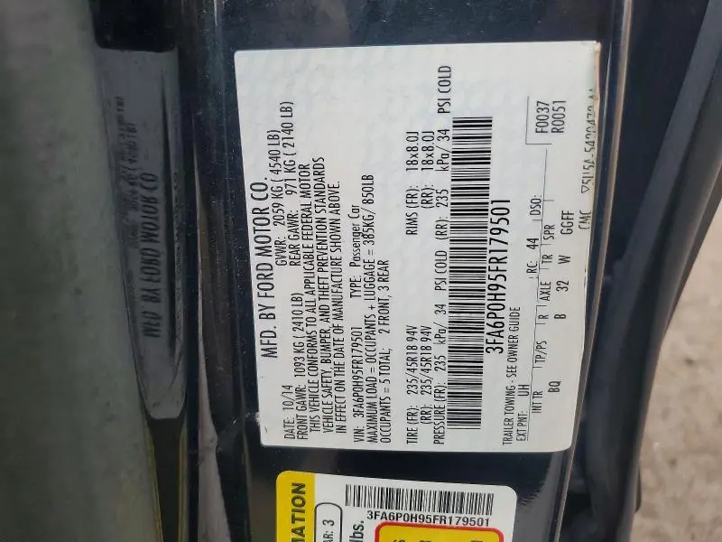 2015 FORD FUSION SE  