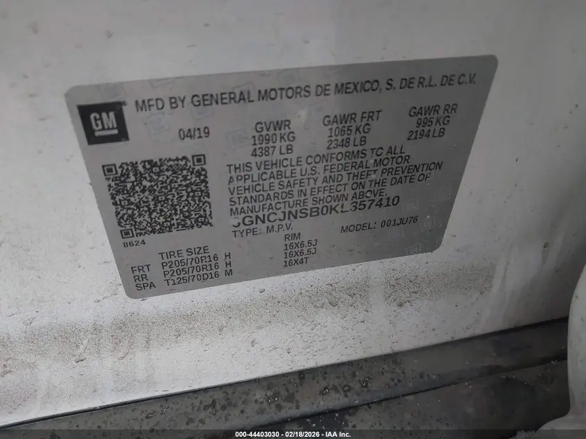 2019 CHEVROLET TRAX LS