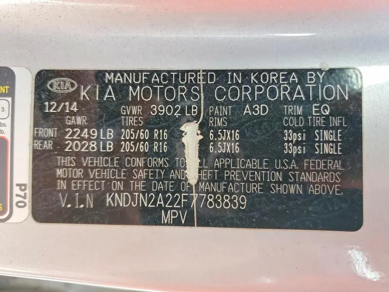 2015 KIA SOUL BASE  