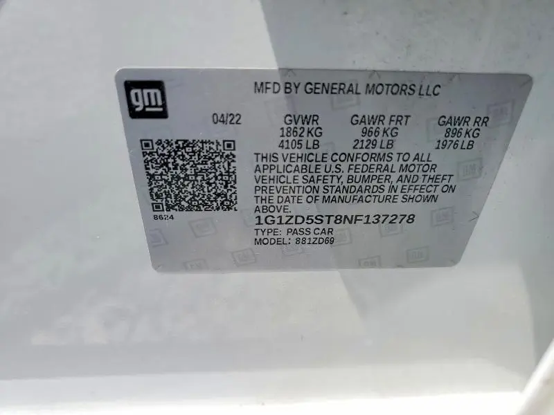 2022 CHEVROLET MALIBU LT  