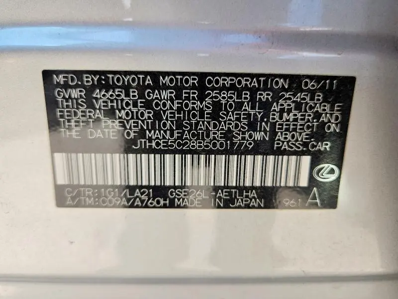 2011 LEXUS IS 350  