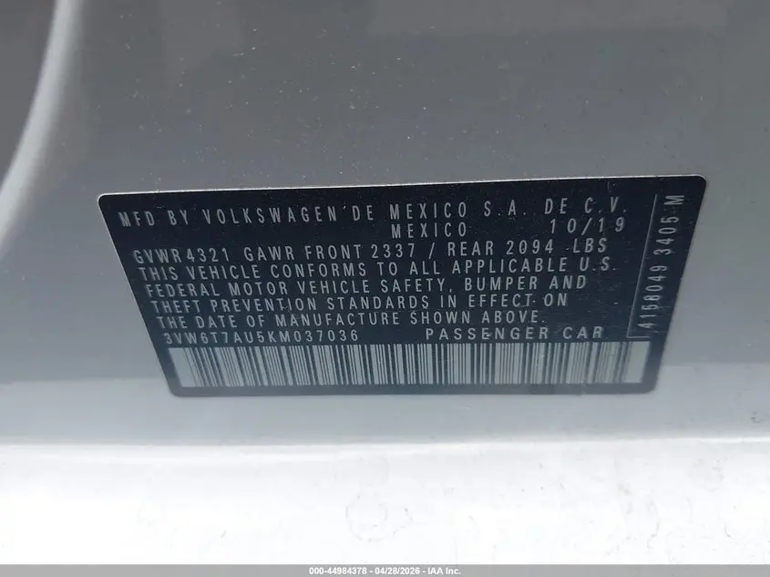 2019 VOLKSWAGEN GOLF GTI  