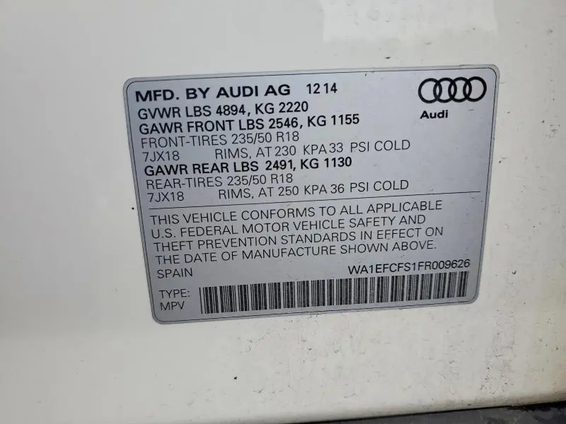 2015 AUDI Q3 PREMIUM PLUS  