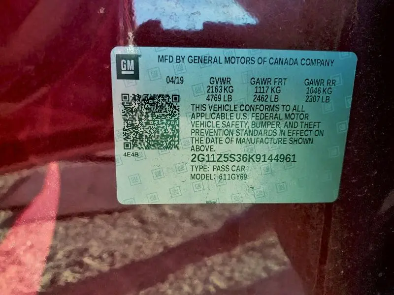 2019 CHEVROLET IMPALA LT  