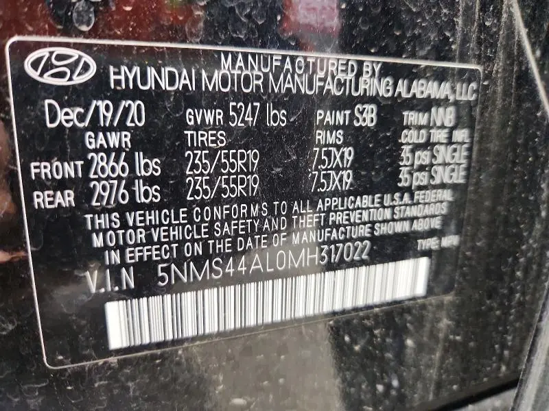 2021 HYUNDAI SANTA FE   