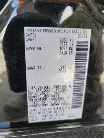2024 NISSAN ALTIMA SV  