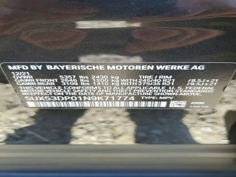 2022 BMW X3 XDRIVE30I  