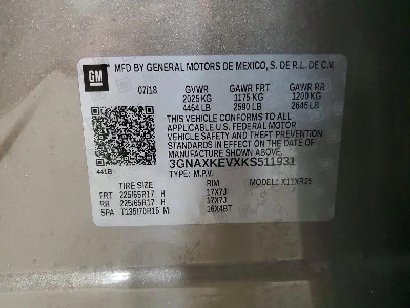 2019 CHEVROLET EQUINOX LT  