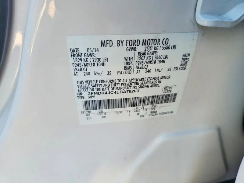 2014 FORD EDGE SEL  