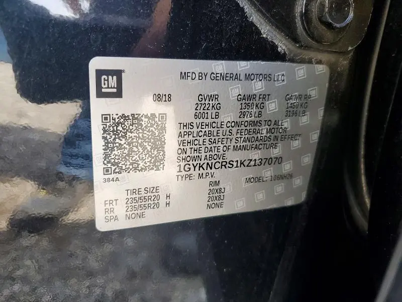 2019 CADILLAC XT5 LUXURY  