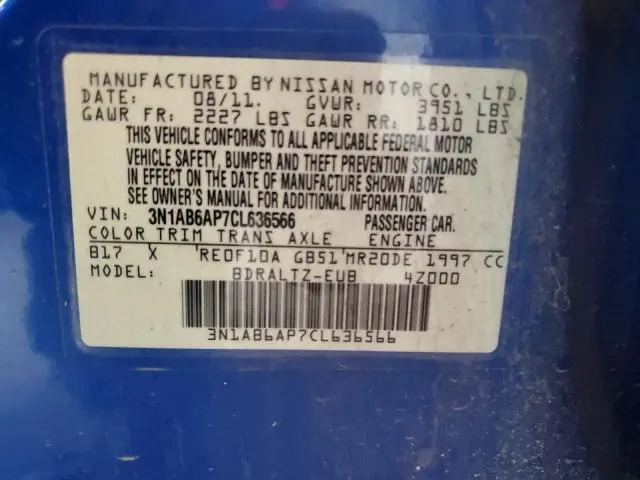 2012 NISSAN SENTRA 2.0  