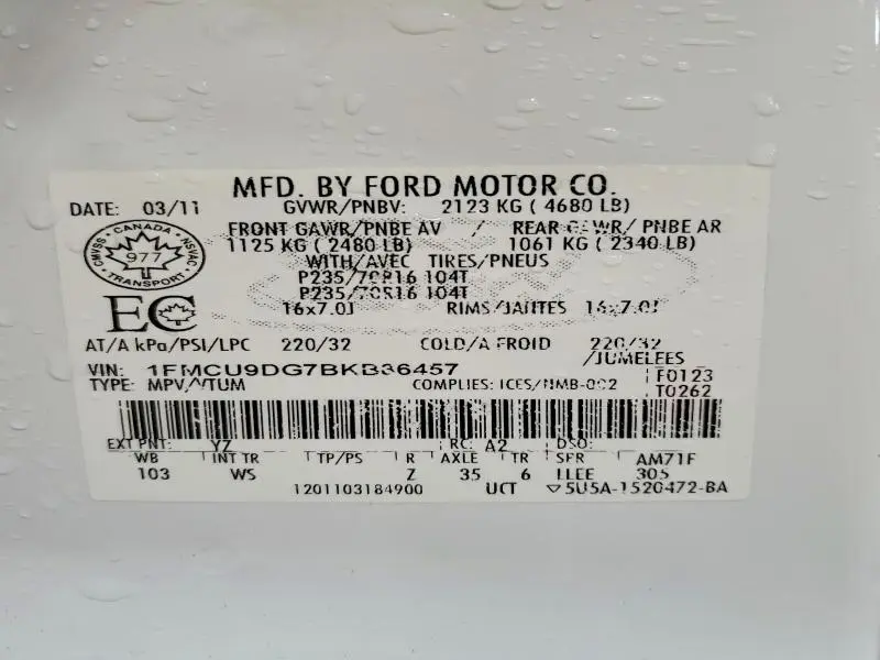 2011 FORD ESCAPE XLT  