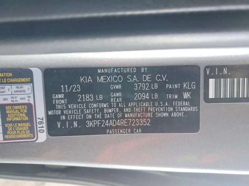2024 KIA FORTE LXS  