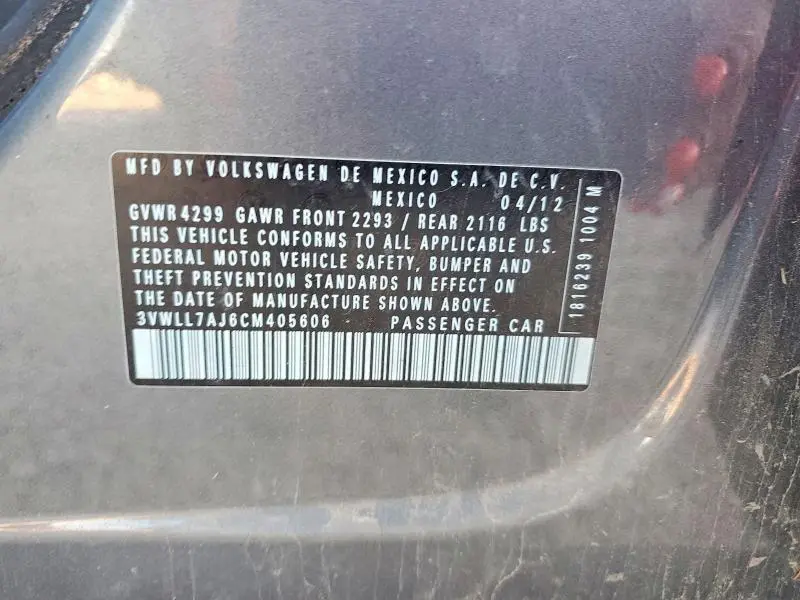 2012 VOLKSWAGEN JETTA TDI  