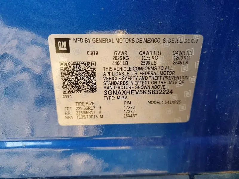 2019 CHEVROLET EQUINOX LS  