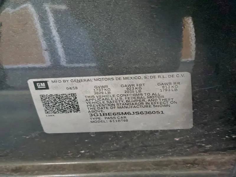 2018 CHEVROLET CRUZE LT  