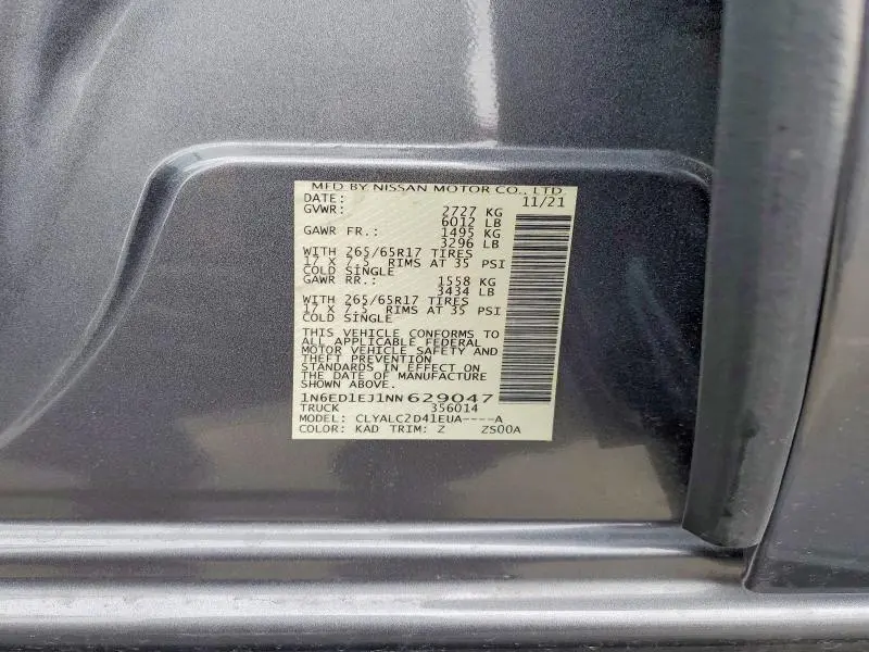 2022 NISSAN FRONTIER SV  