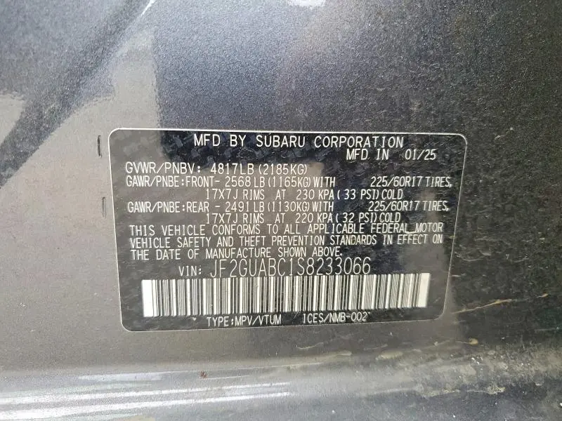 2025 SUBARU CROSSTREK   