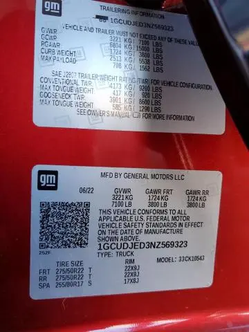 2022 CHEVROLET SILVERADO K1500 HIGH COUNTRY  