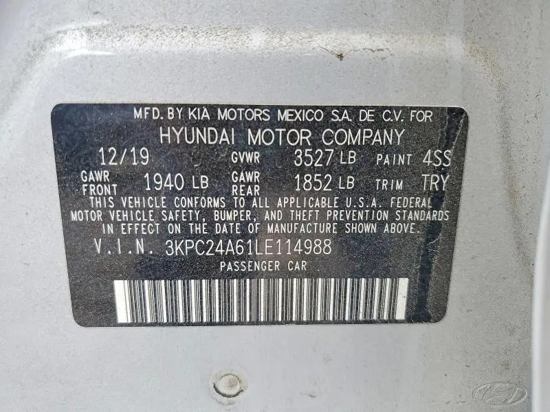 2020 HYUNDAI ACCENT SE  