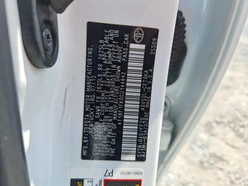 2012 TOYOTA CAMRY SE  
