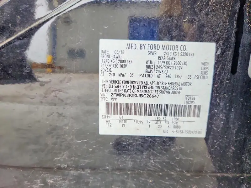 2018 FORD EDGE TITANIUM  