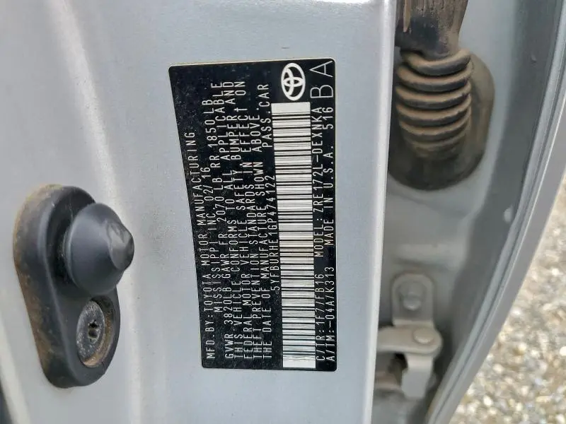 2016 TOYOTA COROLLA L  