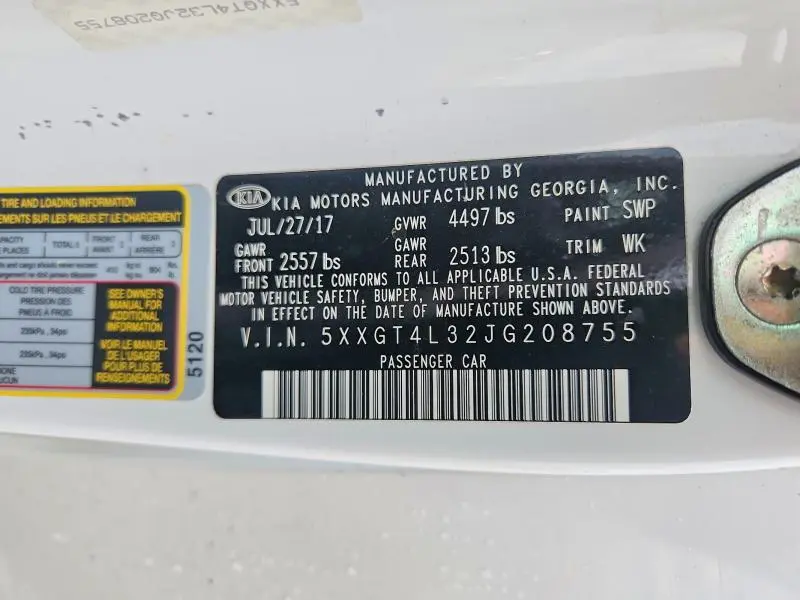 2018 KIA OPTIMA LX  