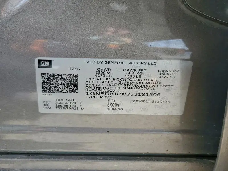 2018 CHEVROLET TRAVERSE PREMIER  