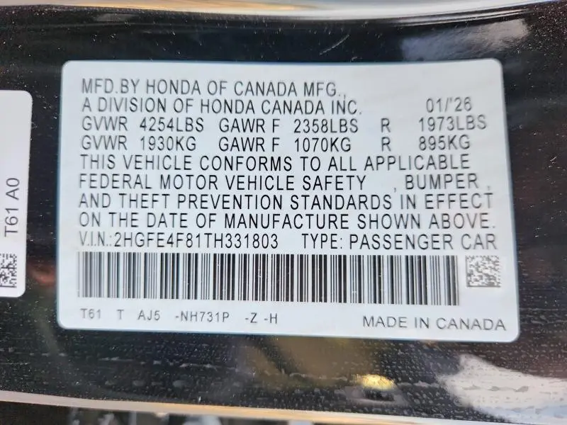 2026 HONDA CIVIC SPORT  