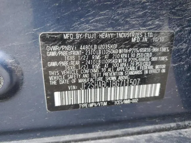 2011 SUBARU FORESTER 2.5X  