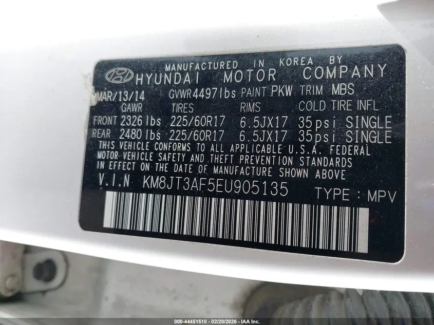 2014 HYUNDAI TUCSON GLS